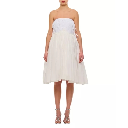 Quira Layered Maxi Cotton Skirt White 