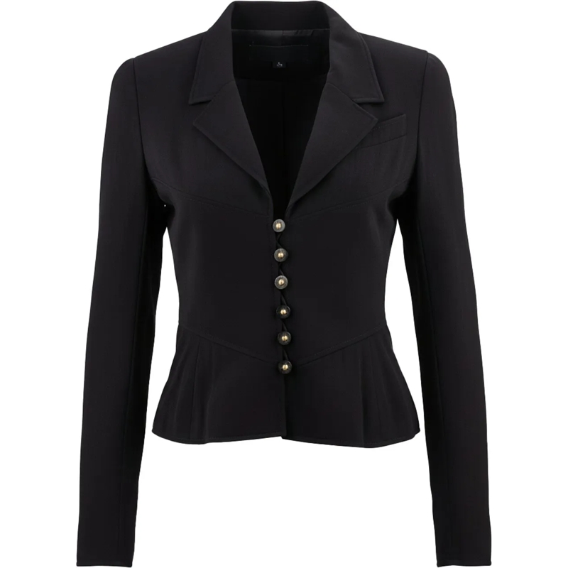 Chanel Übergangsjacke Chanel Black Wool Jacket (DE36 / FR38) schwarz