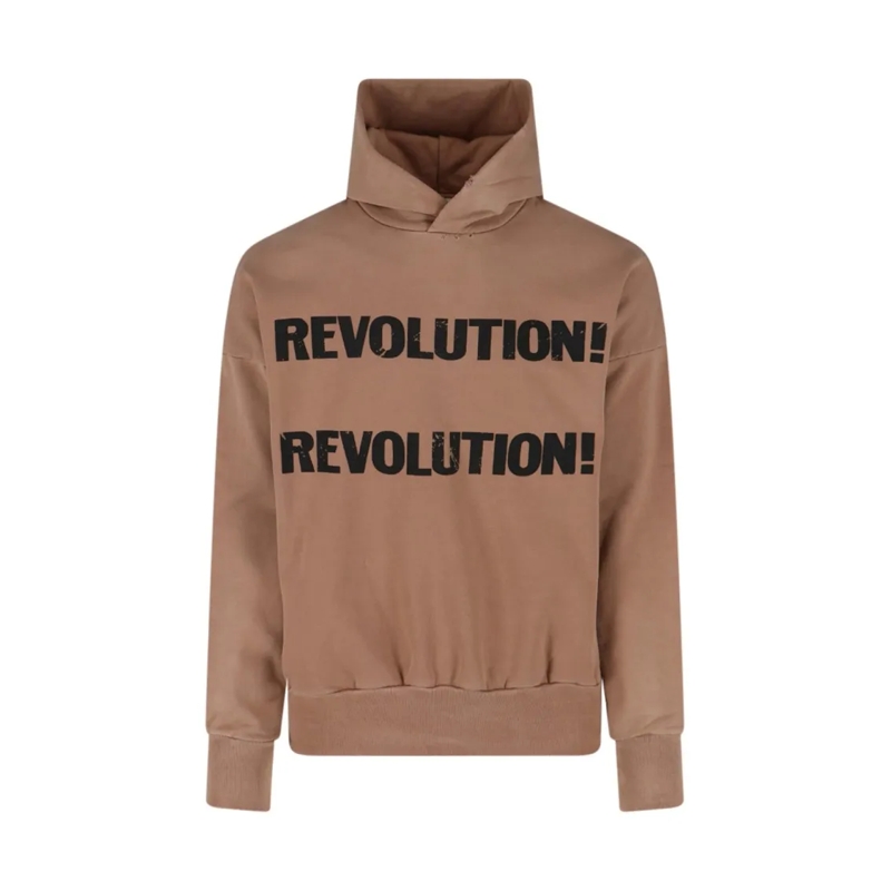 FEAR OF GOD  "Revolution!" Hoodie, Beige Cotton Brown