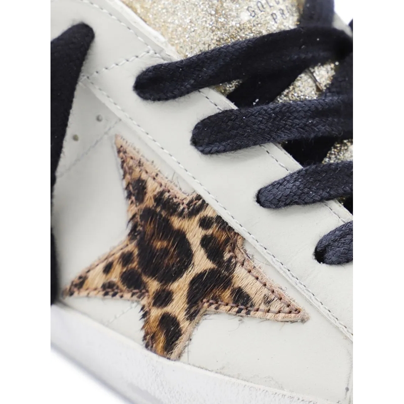 Golden Goose Low-Top-Sneaker Leopard-Print Star Patch Off-White Sneakers Neutrals