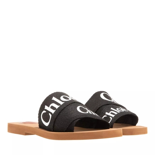 Chloé Woody Flat Sandals Black Slipper