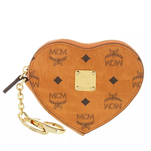 MCM Vis Org Heart Coin Wallet Cognac Münzportemonnaie