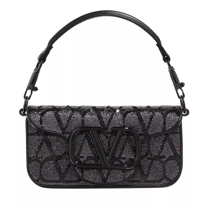 Valentino Garavani Locò Small Crossbody Bag Dark Grey/Black