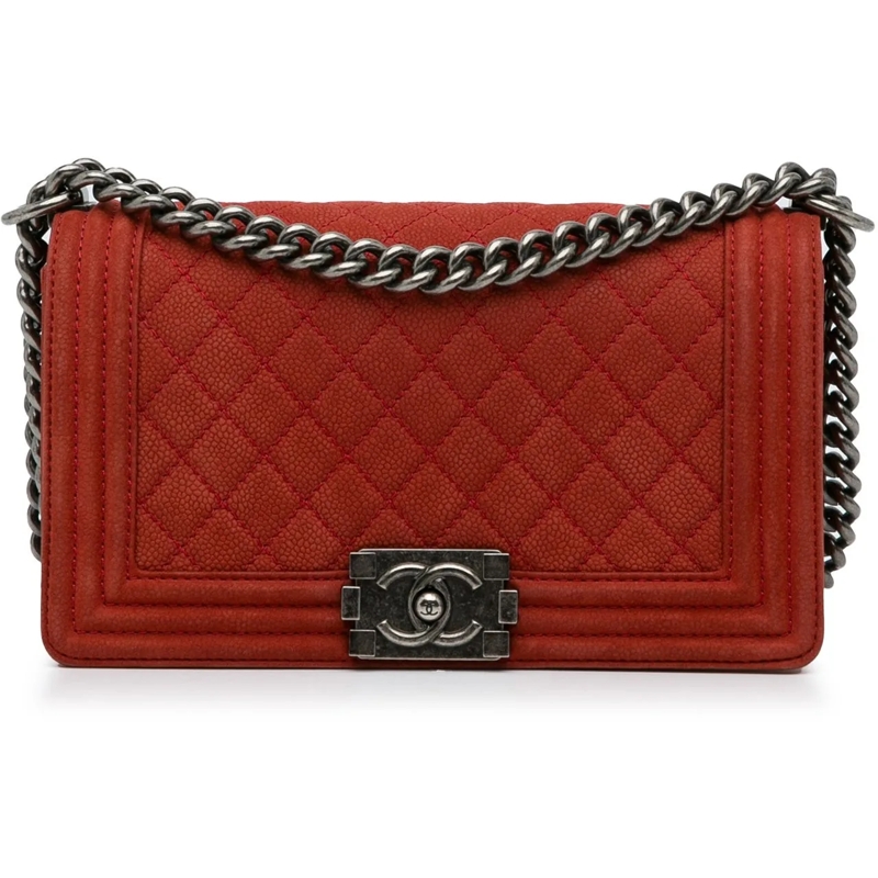 Chanel Sac à bandoulière Old Medium Quilted Caviar Boy Flap rot