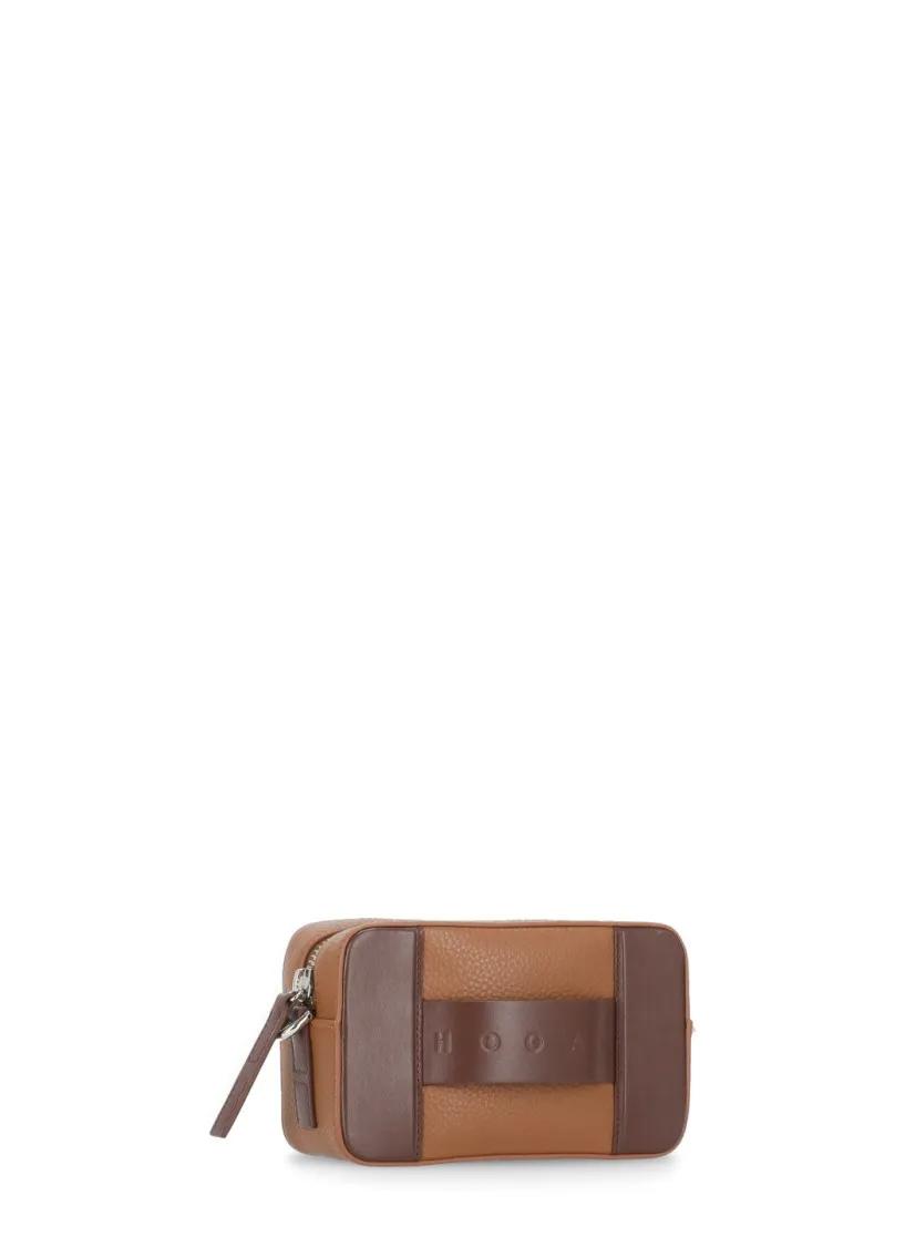 Hogan Shoppers Brown Pebbled Leather Camera Bag in bruin
