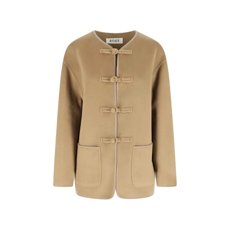 Róhe Übergangsjacke "Marie" Jacket In Brown Wool And Cashmere Neutrals