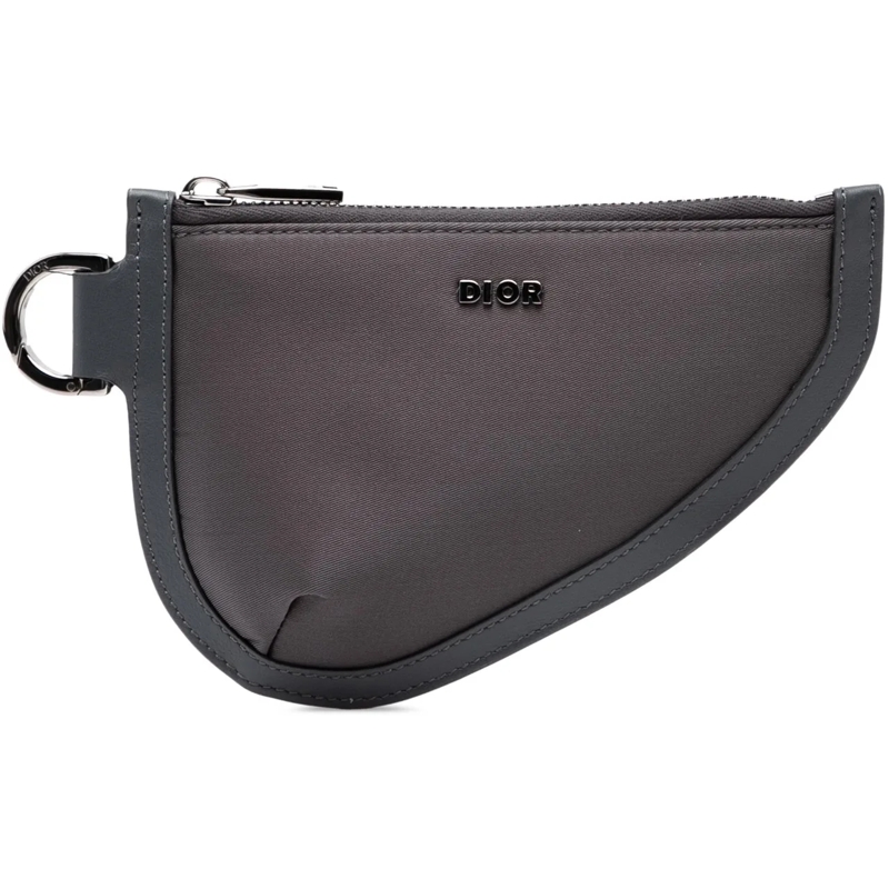 Christian Dior Geldbörse Nylon Saddle Coin Pouch grau