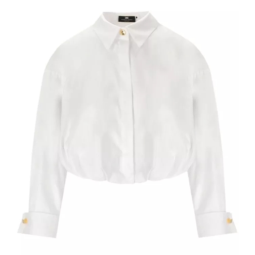 Elisabetta Franchi White Poplin Crop Shirt White 