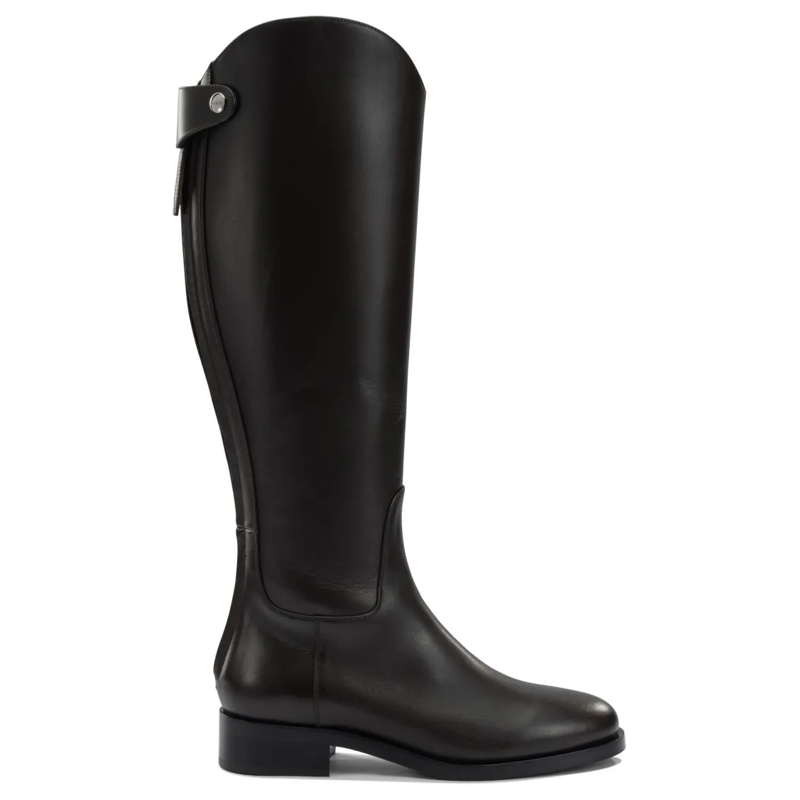 Aeydē Stiefel Fitted Black Calfskin Leather Hector Boots Black