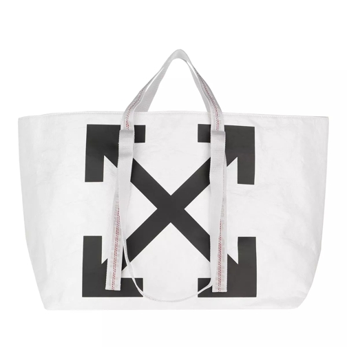 Off-White Wrinkled Commercial Tote White Black Shopping Bag