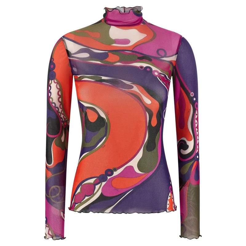 Emilio Pucci Pull à col roulé Tulle Sweater Pink