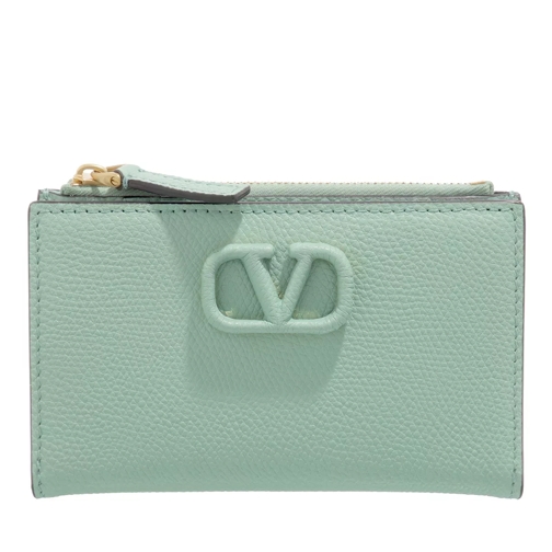 Valentino Garavani V-Sling Card Case Leather Lagoon Green Card Case