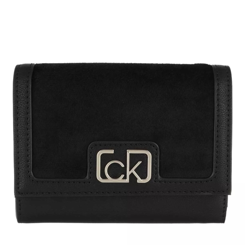 Calvin Klein Trifold Wallet Medium V Black Tri-Fold Portemonnee