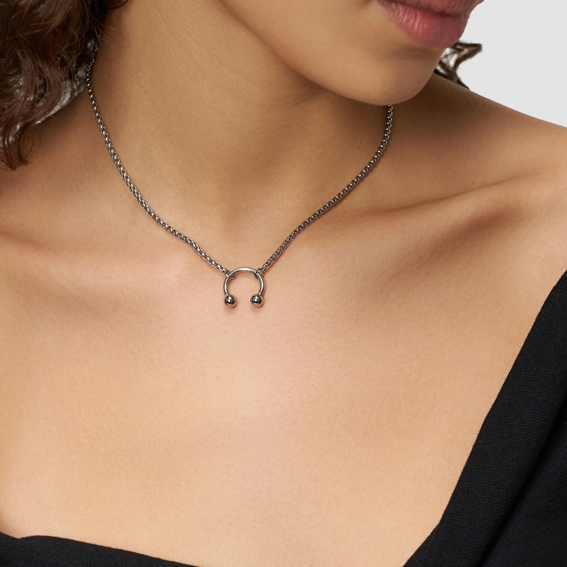 Liebeskind Berlin Mittellange Halskette Edelstahl Urban Chic silber(Image 6)