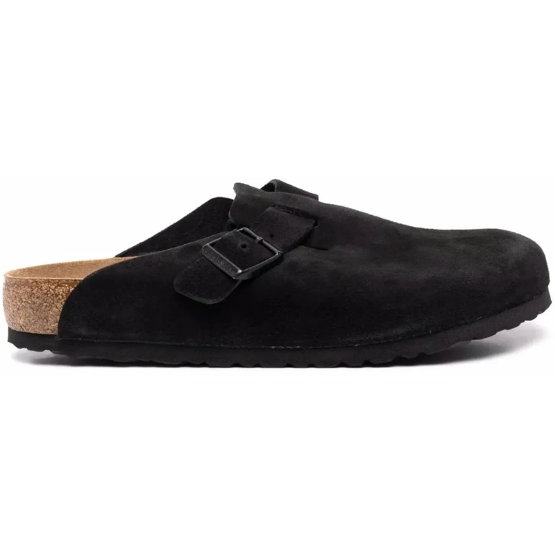 Birkenstock Sandalen Boston Soft Footbed Suede Leather Black schwarz