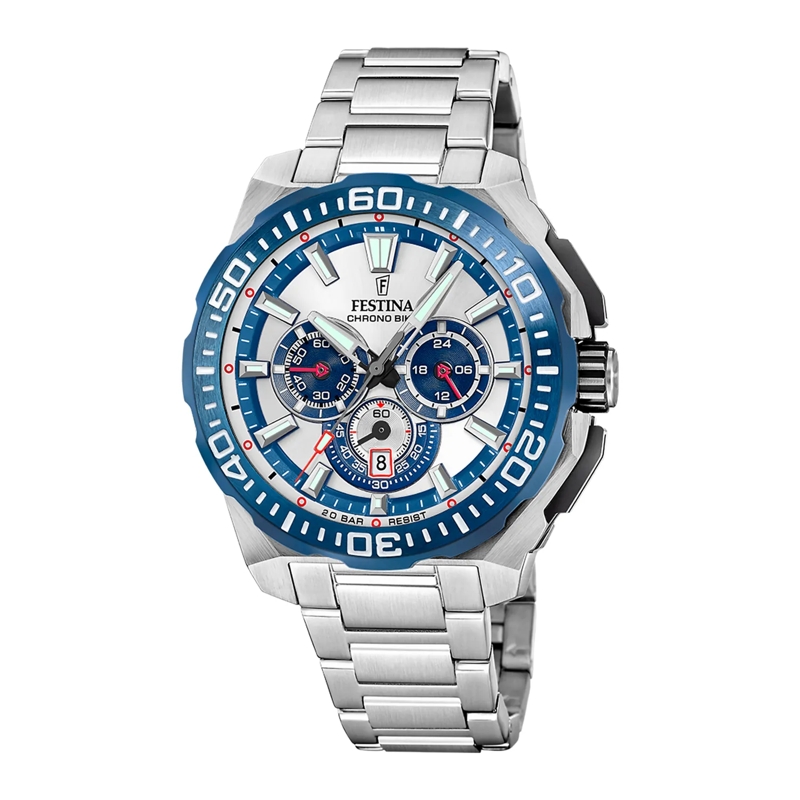 Festina Chronograph Chrono Bike Uhr Silber