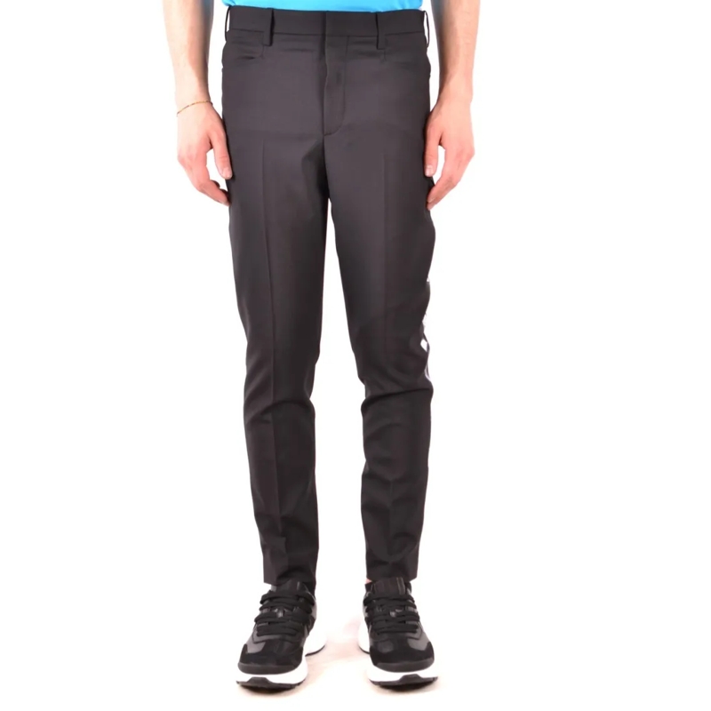 Neil Barrett Anzugshose Multicolor Trousers With Monochrome Floral Side St Black