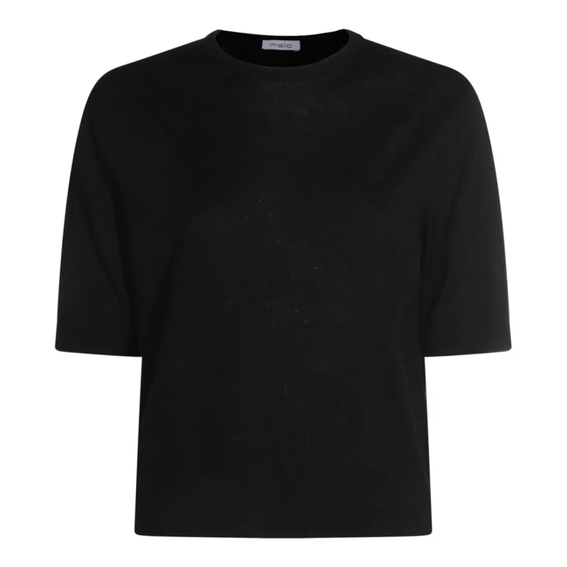 Malo T-Shirt Black Cotton Knitwear Black
