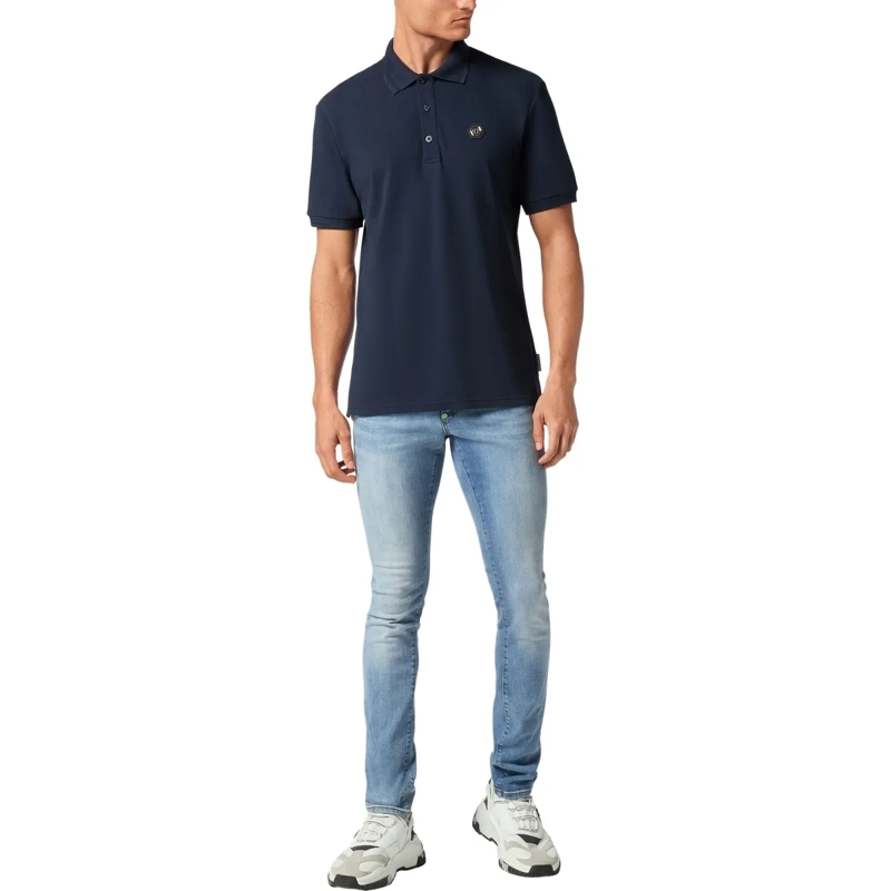Philipp Plein Top Poloshirt Gothic Plein dunkel-blau(Image 8)