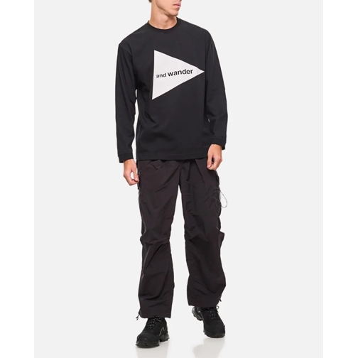 And Wander  Oversized Cargo Pants Black