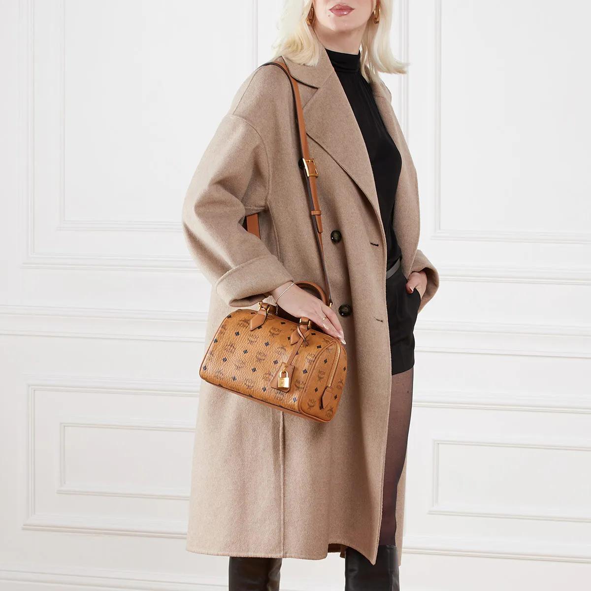 MCM Ella Boston Handtas met Buisvormige Handvatten Brown Dames
