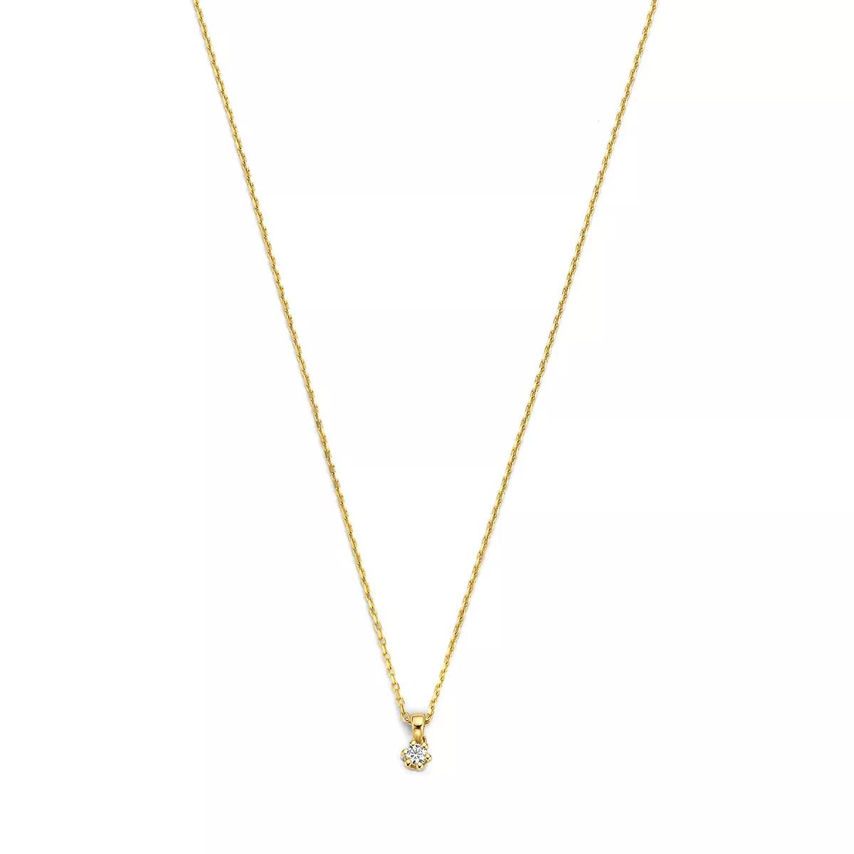 Isabel Bernard Halskette - De la Paix Emily 14 karat necklace  diamond 0.05 - Gr. unisize - in Gold - für Damen