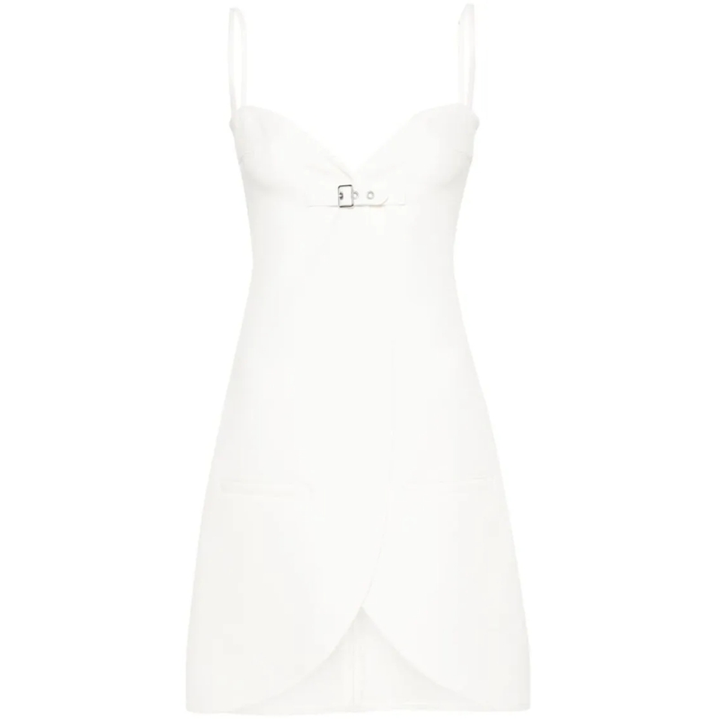 Courrèges Mini-jurk White Twill Weave Mini Dress White