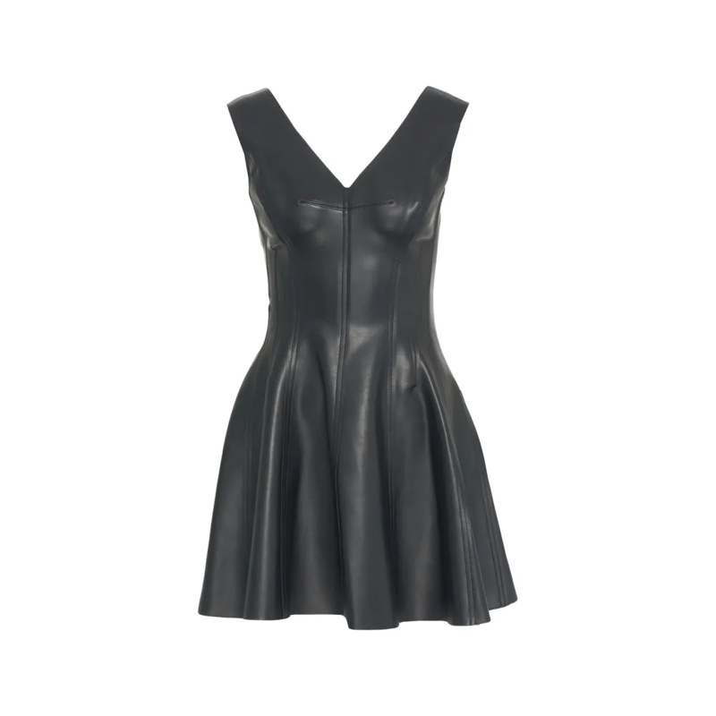 Norma Kamali Minikleid Faux Leather Mini Dress Grey