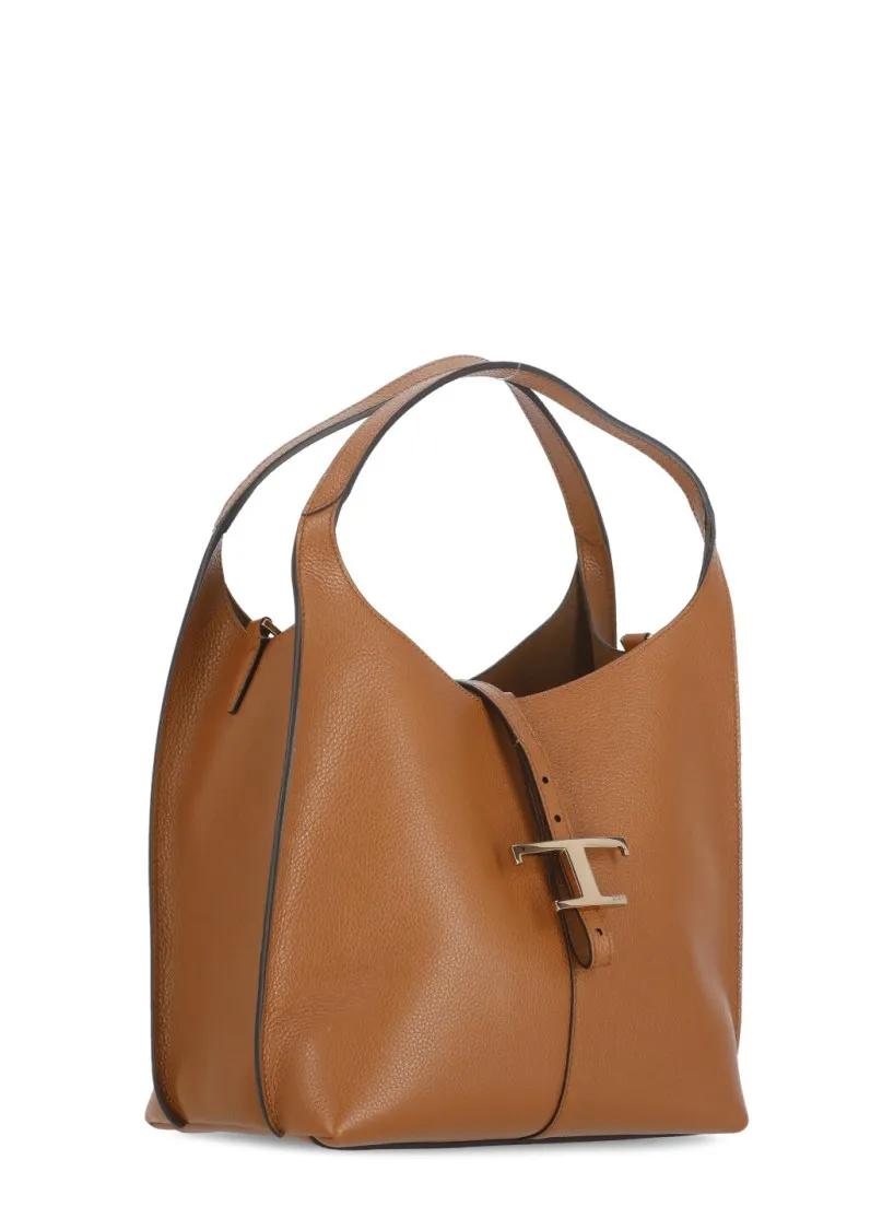 TOD'S Totes & shoppers Brown Leather Shoulder Bag in bruin