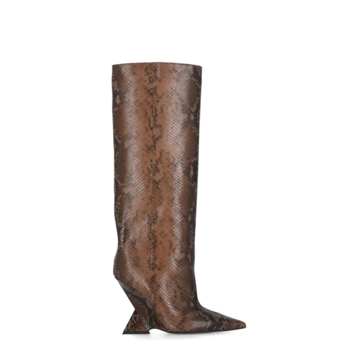 The Attico Brown Leather Boots Brown Botte