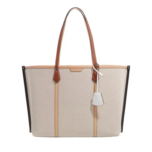 Tory Burch Perry Canvas Triple-Compartment Tote Natural / Multi Draagtas