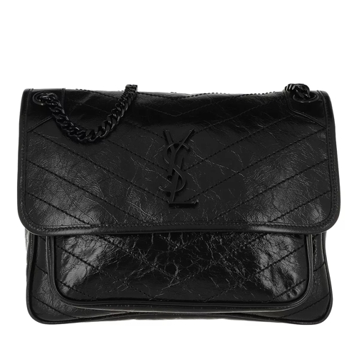 Saint Laurent Niki Shoulder Bag Leather Black/Black Crossbody Bag