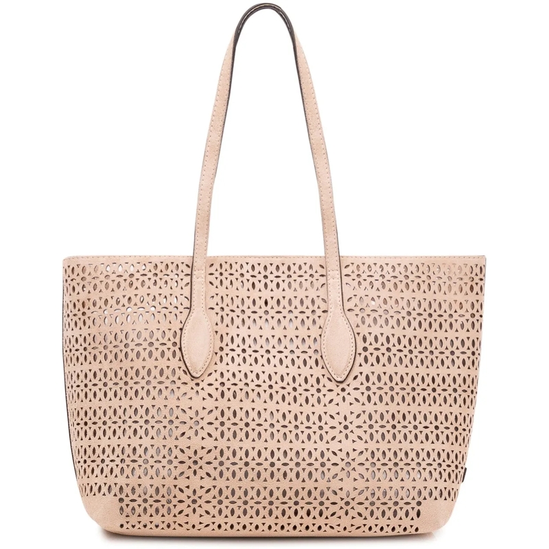 Gianni Chiarini Shopper Borsa Tote Traforata con Doppi Manici beige(Image 3)
