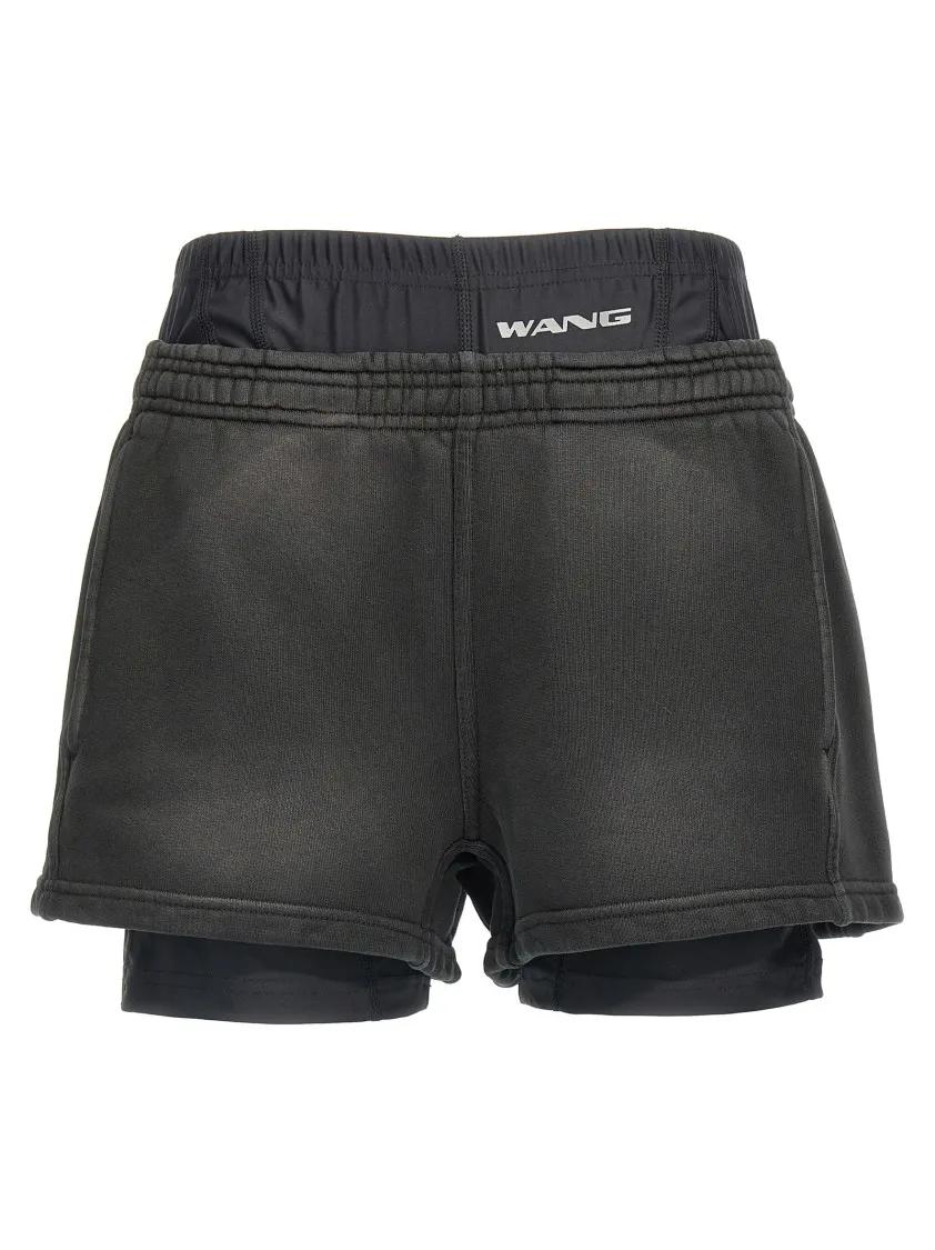 【送料&関税込】Alexander Wang Layered Boxer Shorts Alexander Wang Layered silk-charmeuse Boxer Shorts | Black