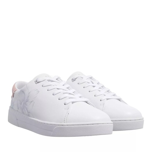 Ted Baker Magnolia Print Leather Sneaker White-Pink Low-Top Sneaker