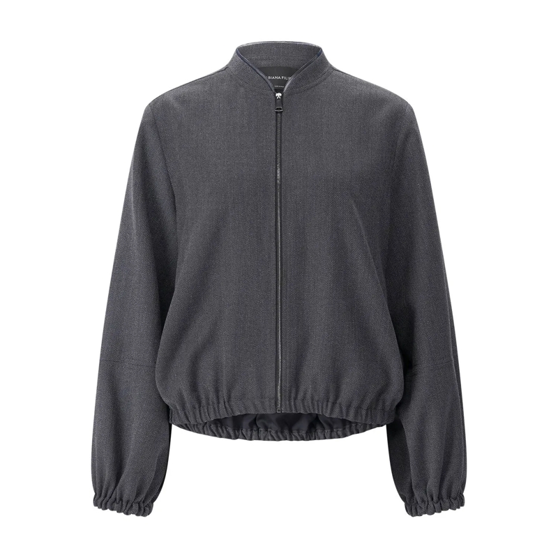 Fabiana Filippi Overgangsjas Bomberjacke aus Wolle grau