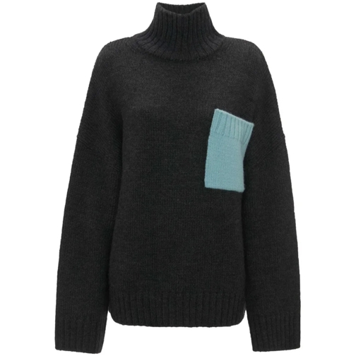 J.W.Anderson Contrast-Pocket Ribbed-Knit Jumper Black Rollkragenpullover