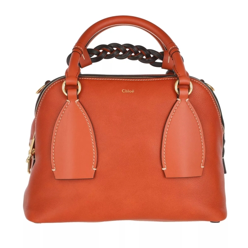 Chloé Daria Shoulder Bag Leather Auburn Orange Rymlig shoppingväska