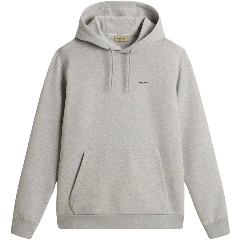 Woolrich  Woolrich Logo Interlock Hoodie  Lichtgrijs Cfwosw2 grau