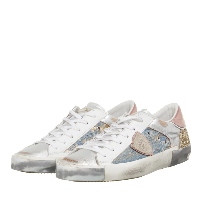 Philippe Model Low-Top-Sneaker Prsx Low Woman Denim Mixage_Azul Or