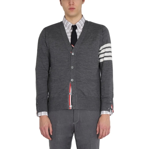 Thom Browne Strickjacke 4-Bar Cardigan Grey