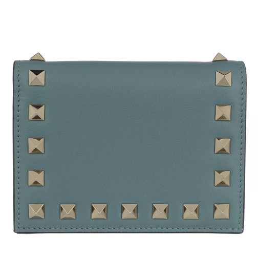 Valentino Garavani Rockstud Small Wallet Blue Portemonnaie mit Überschlag