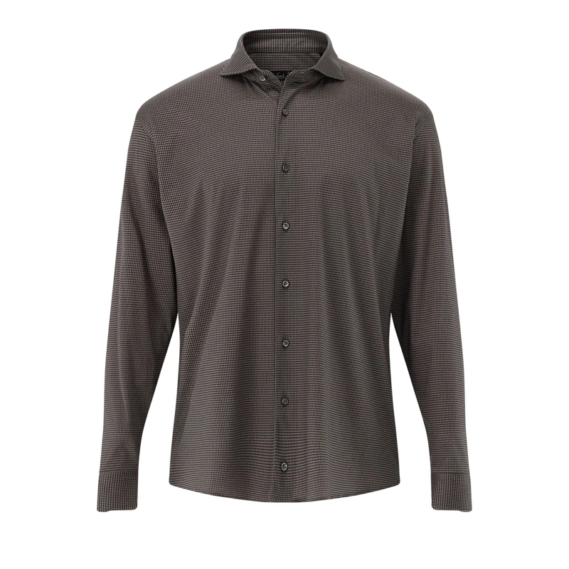 VAN LAACK Hemd Hemd Tailor Fit Druck braun