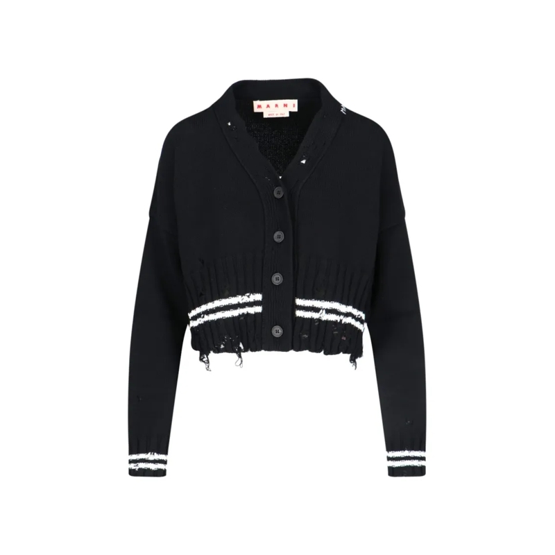 Marni Vest V-Neck Cardigan – Black Black