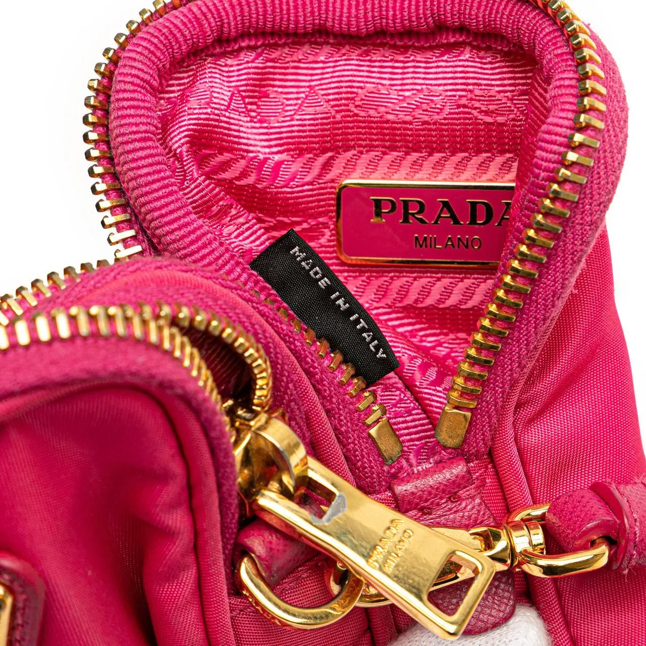Thumbnail - Prada Hobo Bags - Tessuto Double Zip Phone Case - Gr. unisize - in Gold - für Damen