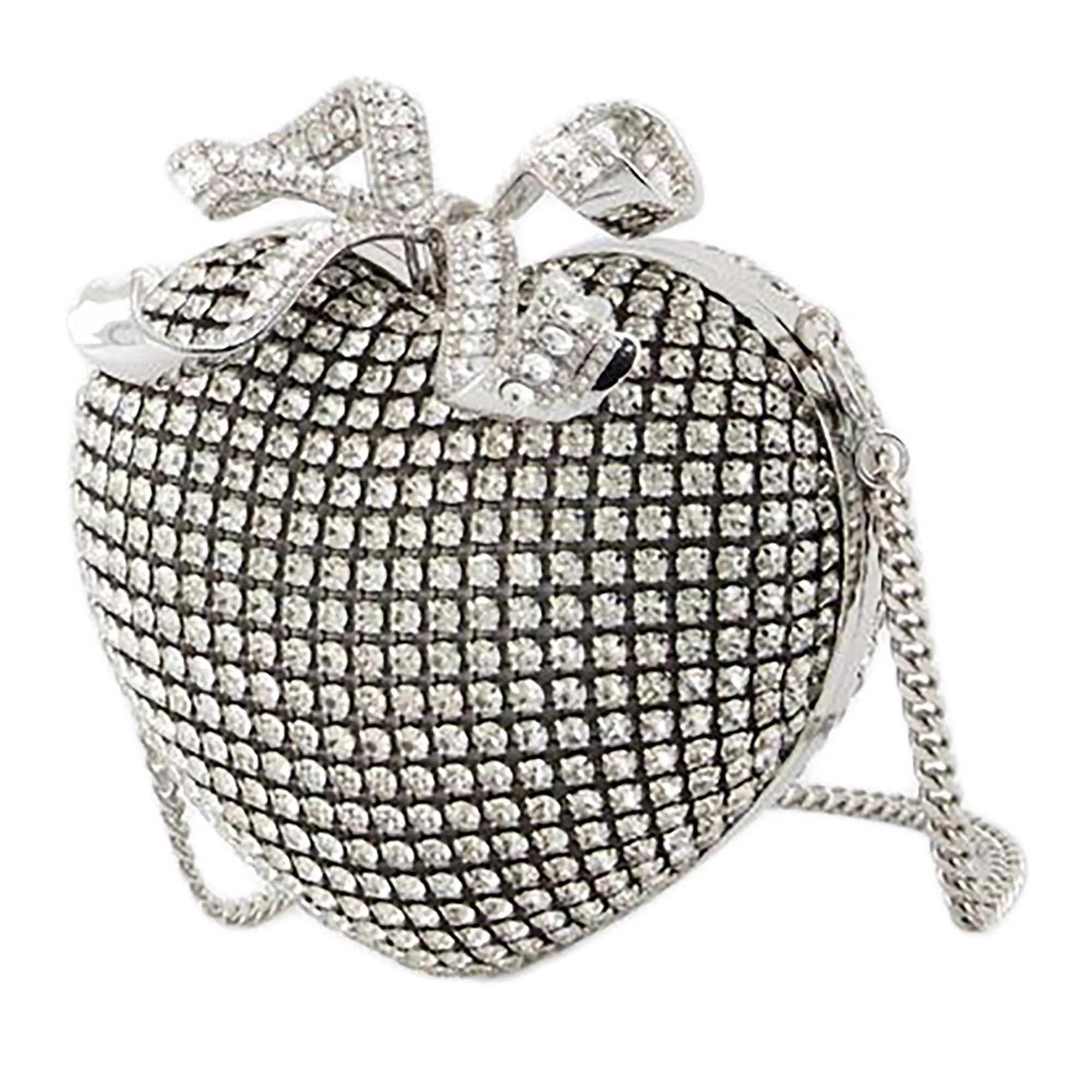 Self-portrait Clutches Crystal Heart Clutch Metal Silver in zilver