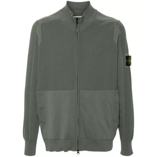 Stone Island  Compasse-Badge Knitted Cardigan Green