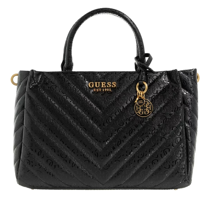 Guess Jania Society Satchel Black Tote