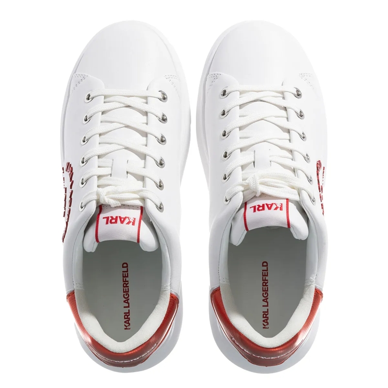Karl Lagerfeld Low-Top-Sneaker Kapri Maison Metalmesh Tab White Lthr W/Red(Image 6)