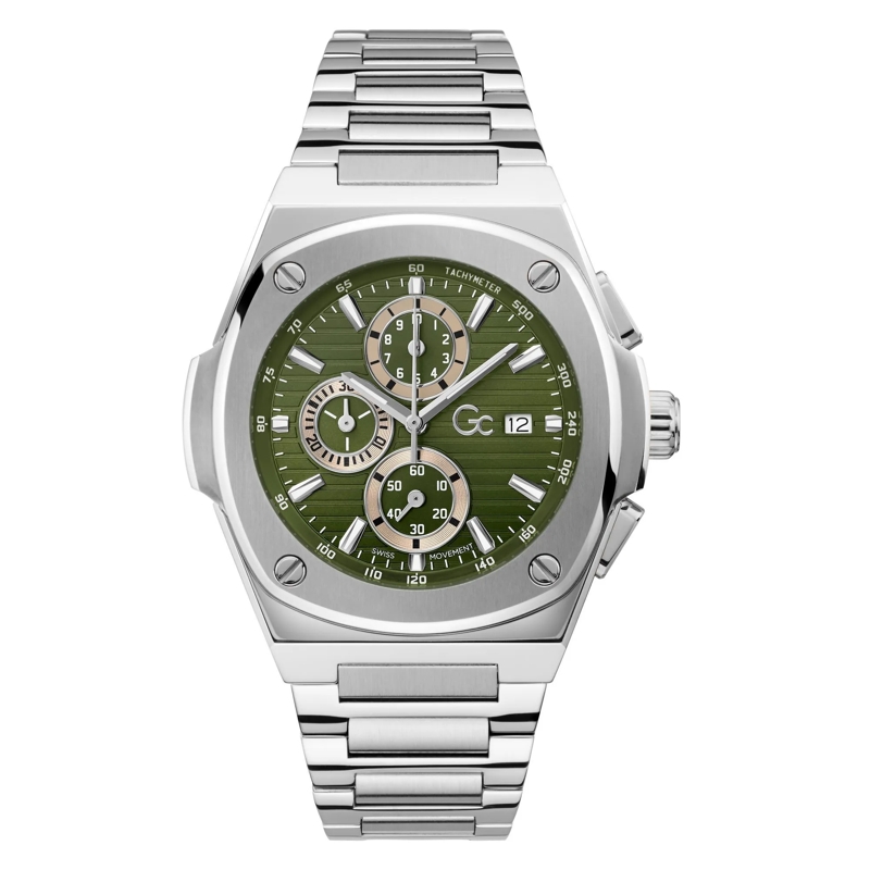 GC Chronograph Quarz-Chronographenuhr Gc Coussin Shape silber
